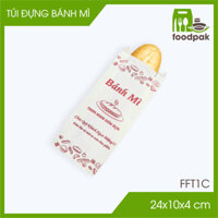 FFT1C - 24x10x4 cm - 500 túi giấy trắng đựng bánh mì - Bao, túi bánh mì, túi take away mang đi