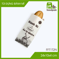 FFT1T2N - 24x10x4 cm - 500 túi giấy trắng đựng bánh mì - Bao, túi bánh mì, túi take away mang đi