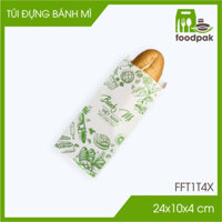 FFT1T4X - 24x10x4 cm - 500 túi giấy trắng đựng bánh mì - Bao, túi bánh mì, túi take away mang đi