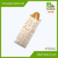 FFT2T3C - 24x9.5x4.5 cm - 500 túi giấy đựng bánh mì - Bao, túi bánh mì, túi take away mang đi