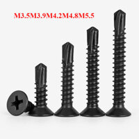 [Fghsp-1-y] Vít Thép Carbon đen tự khoan đầu bằng size  M3.5M3.9M4.2M4.8M5.5,Đinh ốc vít,Vít gỗ