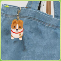 Fianao Móc khóa chó con dễ thương Móc khóa mặt dây chuyền Móc khóa chó con đáng yêu có chuông Mặt dây chuyền móc dễ thương để trang trí túi Túi đeo vai mềm mại và đàn hồi Móc khóa Hoàn hảo cho Đông Nam