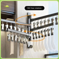Fianao Tất Thanh treo móc quần áo Gấp Thanh treo móc quần áo Xoay 180 Độ Giá Phơi Quần Áo Dễ Dàng Lắp Đặt Chịu Lực Mạnh Không Khoan Tất Sắp Xếp Móc Quần Áo Cho Đông Nam