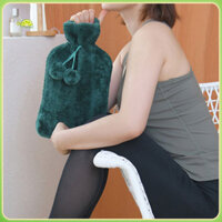 Fianao Túi đựng nước nóng cao su đáng tin cậy cho đau vai cổ Túi nước nóng mùa đông 2L có vỏ lông giả chống bỏng