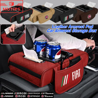 Fiat Da Xe Tay Vịn Miếng Lót Trung Tâm Tay Hộp Bảo Quản Có Cốc Đựng Khăn Giấy Cho Uno Toro 500 Bravo Punto Palio Argo Stilo Strada Mobi