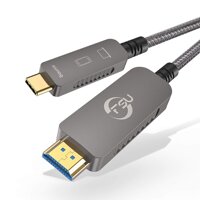 Fiber Optic USB-C to HDMI Cable 4K@60Hz,18Gbps Ultra Speed Nylon Braided Cable 26FT Portable Type-C to HDMI Adapter, Compatible with All Laptop Pho...