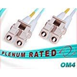 FiberCablesDirect - 25M OM4 LC LC Fiber Patch Cable | Plenum 100Gb Duplex 50/125 LC to LC Multimode Jumper 25 Meter (82.02ft) | Length Options: 0.5...