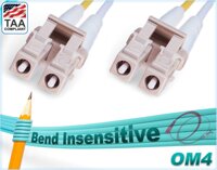 FiberCablesDirect - 50M OM4 LC LC Fiber Patch Cable | Bend Insensitive Plenum 100Gb Duplex 50/125 LC to LC Multimode Jumper 50 Meter (164.04ft) | L...