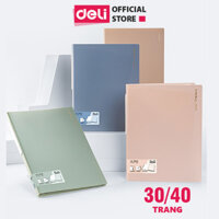 File lá A4 đựng tài liệu nhiều ngăn Deli Tệp đựng tài liệu 30/40 lá chất liệu PP cao cấp nhiều màu sắc