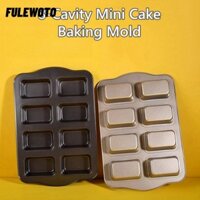 Filewoto Chảo bánh mì chuối nhỏ, Chảo lười Mini chống dính 8 khoang, Chảo nướng bằng thép Carbon hình chữ nhật Phụ kiện nhà bếp