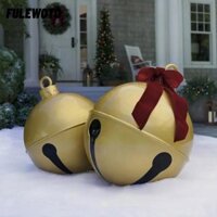 Filewoto Chuông Jingle được trang trí, Chuông Giáng sinh khổng lồ PVC Bóng bơm hơi, Mặt dây chuyền cây Giáng sinh ngoài trời có thể tái sử dụng Trang trí chuông Giáng sinh Bóng trang trí Trang trí lễ hội