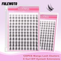 Filewoto Manga Cụm mi, Tự ứng dụng DIY tại nhà Bộ lông mi cá nhân nhìn tự nhiên, 120 CÁI Lông mi giả Wispy