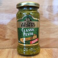 FILIPPO BERIO [Lọ XANH LÁ 190g] SỐT PESTO LÁ HÚNG QUẾ CỔ ĐIỂN [ITALIA] Classic Pesto (made with Italian Basil)