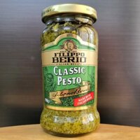 FILIPPO BERIO - Lọ XANH LÁ 190g - SỐT PESTO LÁ HÚNG QUẾ CỔ ĐIỂN / Ý / Classic Pesto (made with Italian Basil)