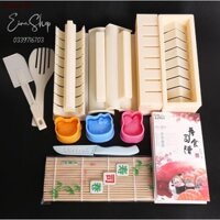 ✶findme157Bộ dụng cụ làm cơm cuộn sushi kimbap 10 món tiện lợi (Bộ 5 khuôn hình) Hàng có sẵn