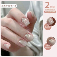 Fine Flash Gradient Trong Suốt Milky White Nail Polish Keo Phong Cách Phổ Biến Xuân Hè Nhấp Nháy Ngón Chân Làm Móng Tay Cảm Giác Cao Cấp