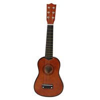 Finest Solid Wood 21inch 6 String Acoustic Guitar Musical Instrument for Kids Beginners Students Christmas Birthday Gift - Coffee