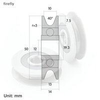 [Firefly] Bánh xe rãnh 12 * 50 * 13mm Kim loại rãnh chữ U theo dõi dây thép Vòng bi bánh xe nâng bằng thép chất lượng cao Hướng dẫn nâng bánh xe ròng rọc [VN]