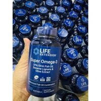 FISH OIL - LIFE EXTENSION - SUPER OMEGA-3 - 120 viên dầu cá hàm lượng EPA DHA cao hỗ trợ sức khỏe tim mạch và não