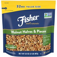 Fisher Chef's Naturals Walnut Halves & Pieces, 32 oz, Naturally Gluten Free, No Preservatives, Non-GMO Pack of 10