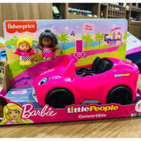 Fisher-Price Little People Barbie Toddler Toy Car Convertible with Music Sounds & 2 Figures for Pretend Play Ages 18m