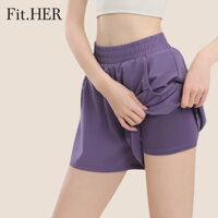 Fit.her Pilates Thể Thao Đi Xe Đạp Quần Short Nữ Mùa Hè Thường Ngày Chạy Bộ Ngoài Trời Quần Tập Gym Eo Cao Nâng Hông Quần Short Nhà
