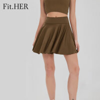 Fit.HER Váy Tennis Nữ Yoga Cầu Lông Xếp Ly Váy Thể Thao Quần Short Chạy Bộ Chống Trơn Trượt Yoga