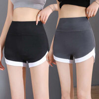 fitme sportswear quần thể thao nữ ống suông Quần short thể thao gợi cảm phối màu quần tập chạy bộ cạp cao ôm sát hông nữ quần yoga ba điểm không ngại ngùng mùa hè