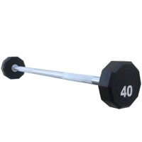 Fitness First 10-Sided Fixed Urethane Encased Straight Barbell