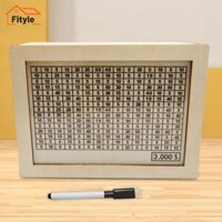 Fityle Hộp đựng tiền bằng gỗ Piggy Bank có số tiết kiệm tiền cho trẻ em