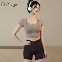 FitYoga Áo tập thể thao mùa hè, phù hợp cho tập yoga, tập ngực, áo thun thể thao tay ngắn