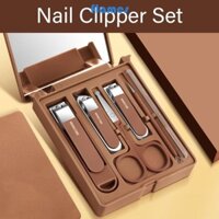 Fl 6 Chiếc Bộ Cắt Móng Tay Kẹp Thép Không Gỉ Có Bắt Mũi Kéo Tóc