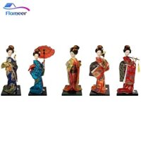 Flameer Sưu Tập Tượng Tượng Điêu Khắc Thu Nhỏ Búp Bê Geisha Kimono Nhật Bản