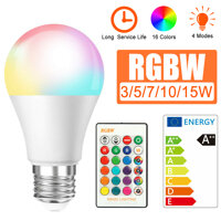 【Flash Deal】 E27/3/5/7/10/15 W RGBW Đèn LED Âm Trần 5050SMD Bóng điều Khiển Hồng Ngoại Từ Xa Bóng Đèn Đổi Màu Nhà Đảng Thanh Trang Trí AC85-265V