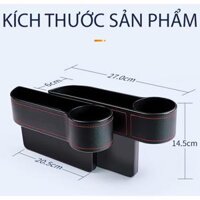Flash Sale Khay Để Đồ Chèn Khe Ghế Ô Tô, Giá Để Đồ Chèn Khe Ghế, Hộp Đựng Đồ Xe Ô Tô, Bọc Da PU Cao Cấp - màu đen - ghế phụ