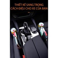 Flash Sale Khay Để Đồ Chèn Khe Ghế Ô Tô, Giá Để Đồ Chèn Khe Ghế, Hộp Đựng Đồ Xe Ô Tô, Bọc Da PU Cao Cấp - màu kem - ghế phụ