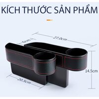 Flash Sale Khay Để Đồ Chèn Khe Ghế Ô Tô, Giá Để Đồ Chèn Khe Ghế, Hộp Đựng Đồ Xe Ô Tô, Bọc Da PU Cao Cấp - màu đen - ghế phụ