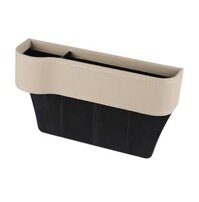 Flash Sale Khay Để Đồ Chèn Khe Ghế Ô Tô, Giá Để Đồ Chèn Khe Ghế, Hộp Đựng Đồ Xe Ô Tô, Bọc Da PU Cao Cấp - màu kem - ghế phụ
