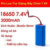 (Flash Sale) Pin Sạc 7.4V Cho Loa Trợ Giảng, Loa Bẫy Chim Và Các Thiết Bị Sử Dụng... 2S Điện Áp 7,4V, Dung Lượng 2000mAh