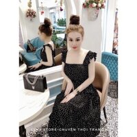 ⚡Flash Sale⚡ Váy Xòe Hai Dây Họa Tiết Chấm Bi Tiểu Thư S224