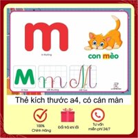 Flashcard Tiếng Việt nhận diện chữ cái và số khổ A4