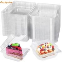 Flashpulse 100 Hộp nhựa dùng một lần, Hộp đựng thực phẩm mang đi vuông bằng nhựa, Hộp đựng thức ăn có thể xếp chồng lên nhau có nắp Hộp đựng thức ăn trong suốt cho gia đình