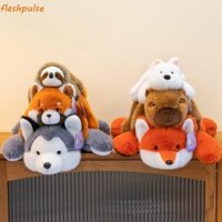 Flashpulse Capybara Búp bê sang trọng, Đồ chơi mô phỏng lông tơ lười, Đồ trang trí nhà cửa Gấu trúc nhỏ hơn Tư thế nằm Nhồi bông Búp bê Capybara Giáng sinh