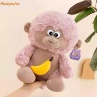 Flashpulse Đồ chơi khỉ sang trọng, Kéo ra Banana Tai lớn Mô phỏng Búp bê khỉ, Búp bê đi cùng trẻ em Gối nhồi bông hoạt hình Kawaii Khỉ Thú nhồi bông Trang trí xe hơi