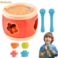 Flashpulse Nhạc cụ cho bé, Bộ trống âm nhạc phù hợp với mê cung cho trẻ em, Học nhạc Âm thanh nhịp điệu di động cho bé Trống lăn đầy màu sắc cho bé Mầm non