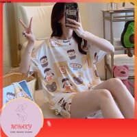 [FLASHSALE] Bộ Ngủ Nữ Cộc Tay Icon Set Quần Áo Ngắn Hình Cute X013
