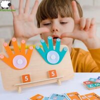 Flashsync Ngón Tay Đếm Đồ Chơi Toán, Gỗ Nhiều Màu Sắc Trẻ Em Montessori Đồ Chơi, Hộ Gia Đình Họa Tiết Lòng Bàn Tay Đồ Chơi Giáo Dục DIY Trẻ Tập Đi