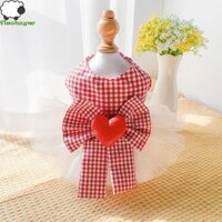 Flashsync Váy cưới cho chó mèo, Váy cổ tích Organza Váy công chúa, Váy ren mềm mại nơ lớn cho chó mèo
