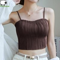 Flashsync Vest Camisoles Nữ, Có Miếng Lót Ngực Áo Vest Mỏng Không Lưng, Phong Cách Ngắn Sát Vai Không Tay Tank Top Hình Ảnh