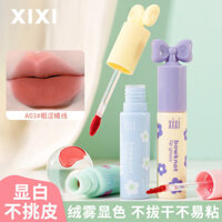 [Flat Flat Độc quyền] xixi Manta Flower Knot Velvet Matte Lip Glaze Velvet Matte Không dễ dính Cốc làm trắng không chọn da Son môi dự tiệc sinh viên9999999999999999999999999999999999999999999999999999999999999999